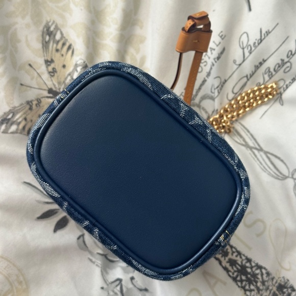 DRAWSTRING WRISTLET IN SIGNATURE DENIM - Picture 5 of 6